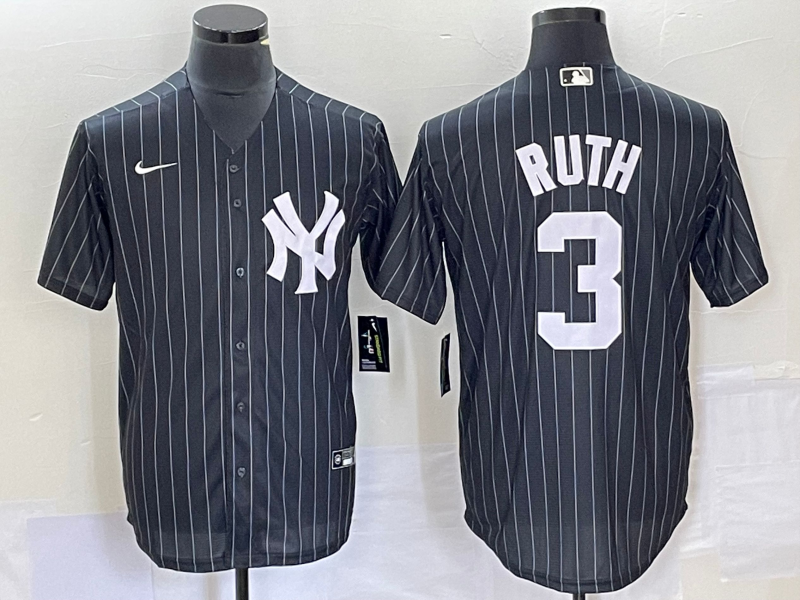 Men's New York Yankees #3 Babe Ruth Black Cool Base Stitched Baseball Jersey Men's New York Yankees #3 Babe Ruth Black Cool Base Stitched Baseball Jersey
